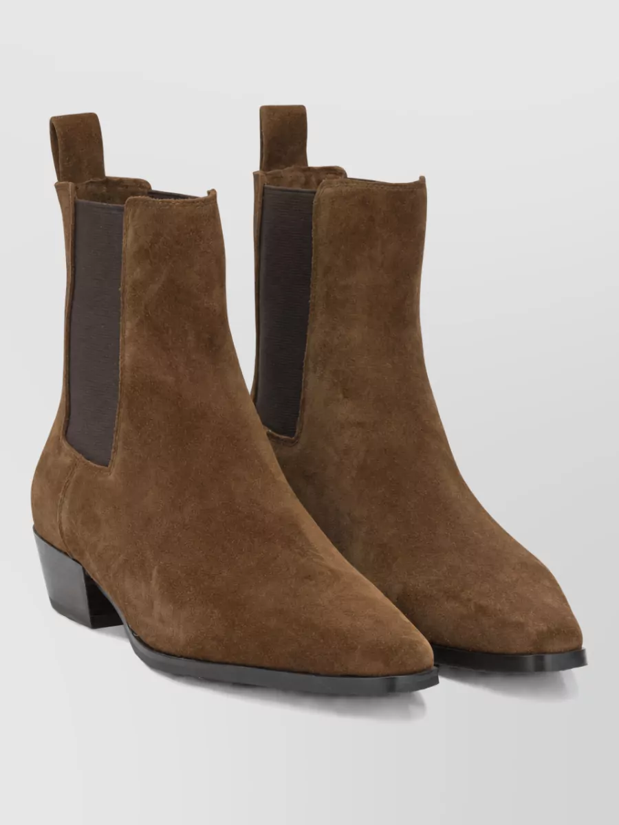 Strategia suede leather ankle boots