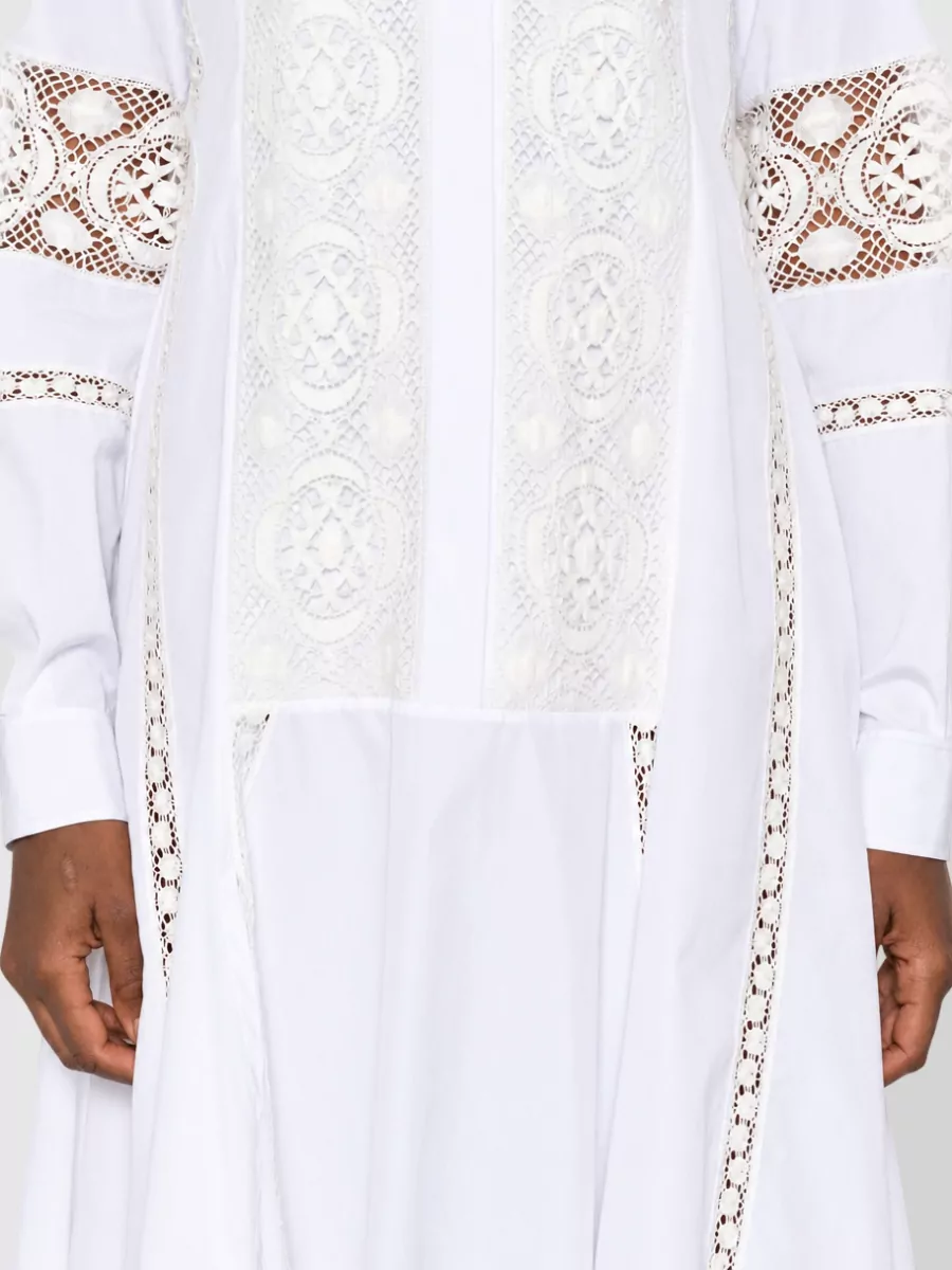 Loewe Paula's Ibiza Cotton Long-Sleeve Midi Shirt Dress
