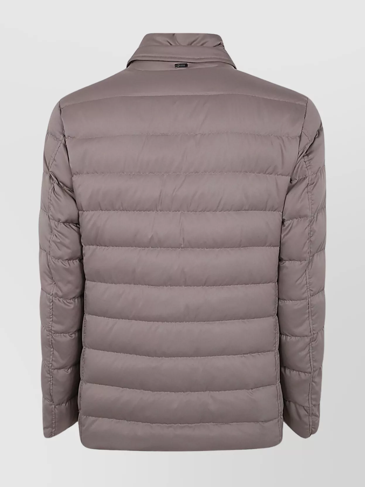 Herno Padded Jacket With Notched Lapel And Quilted Design In Brown