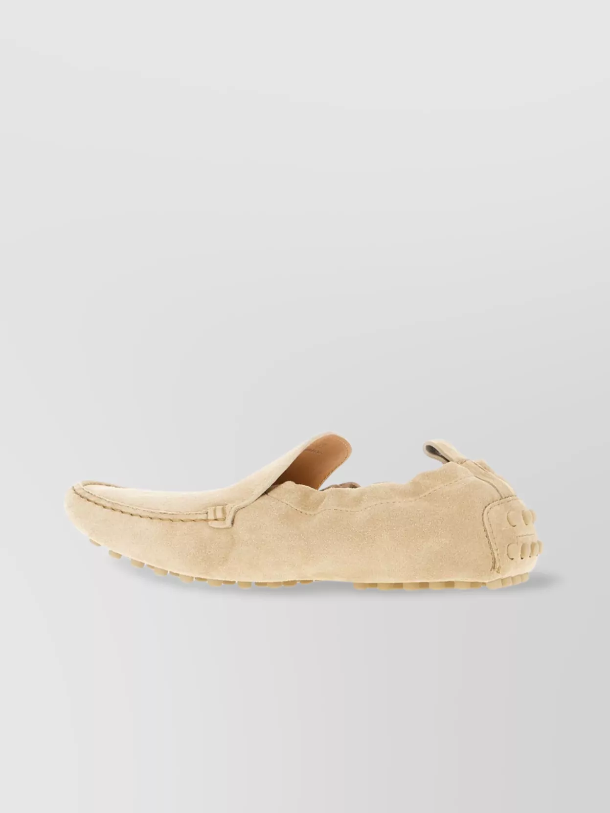 Tod's Suede Moc Toe Loafers With Rubber Sole In Burgundy