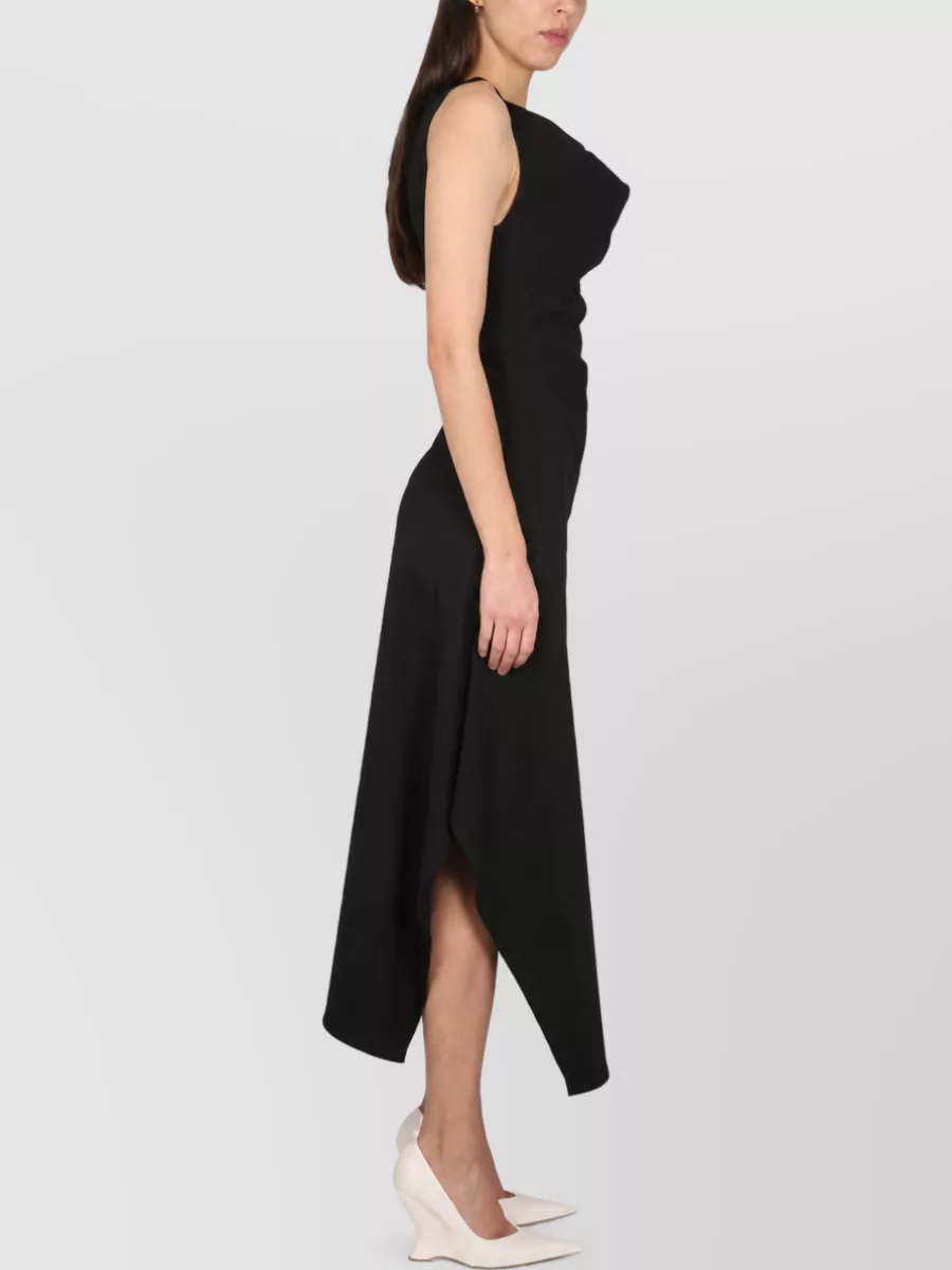Bottega Veneta Asymmetric Cotton Midi Dress