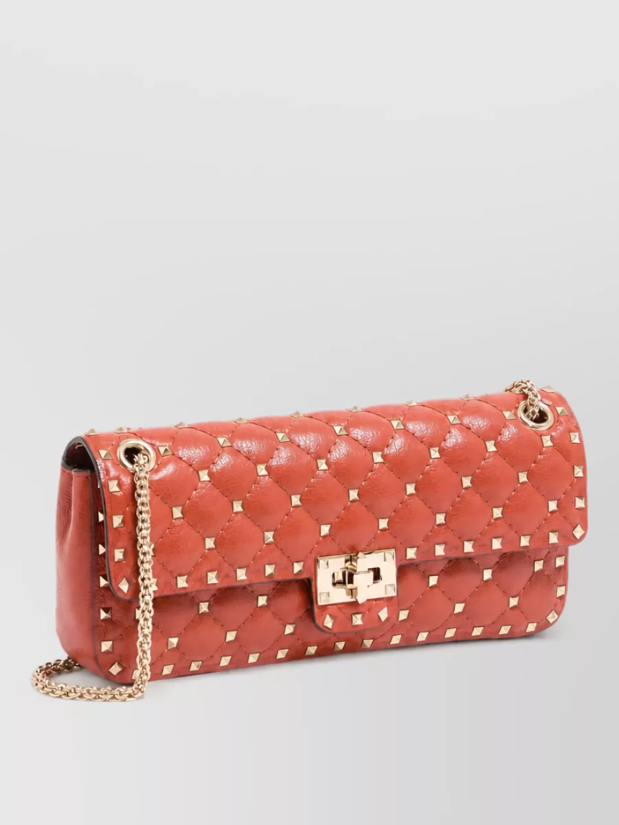 Valentino Garavani rockstud spike small leather clutch bag