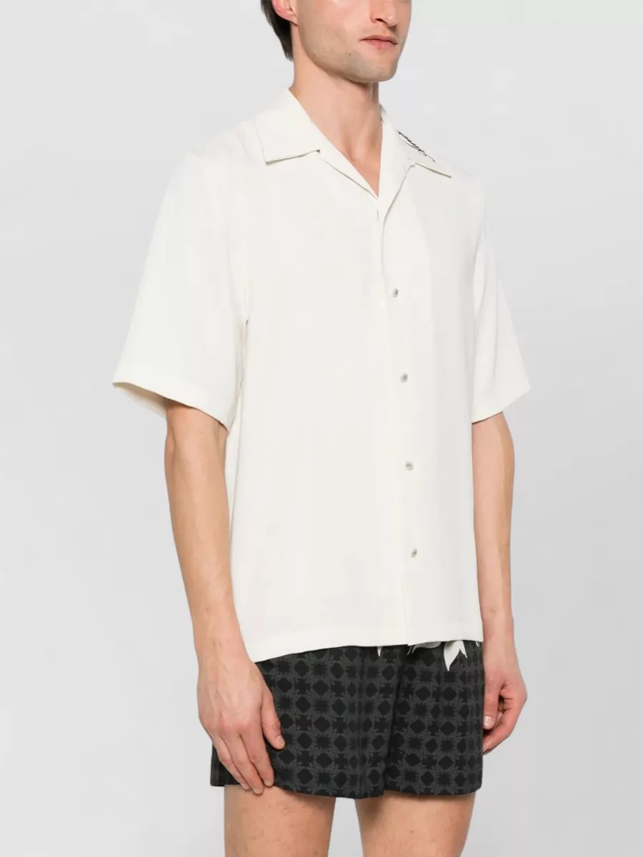 Amiri Camp Shirt Embroidered Detail Notched Lapels