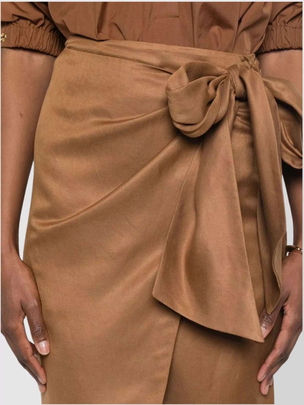 Max Mara Wrap Skirt Midi Bow Detail