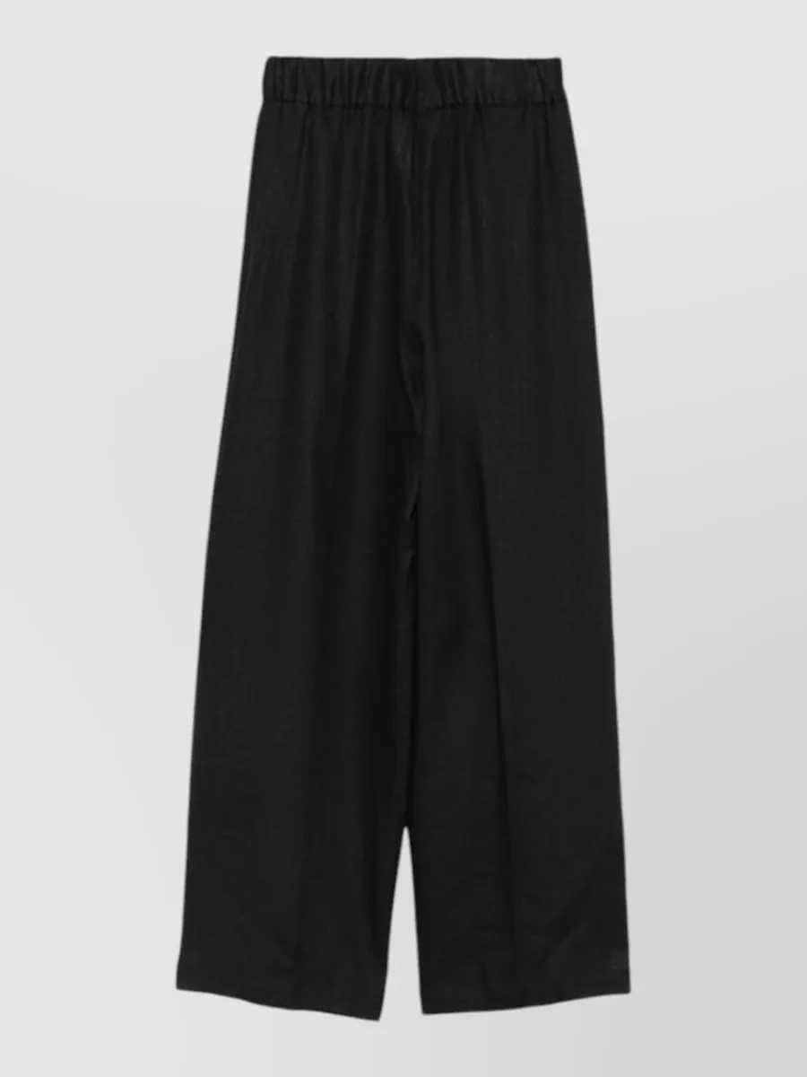 Semicouture Linen Wide-Leg Knee-Length Shorts