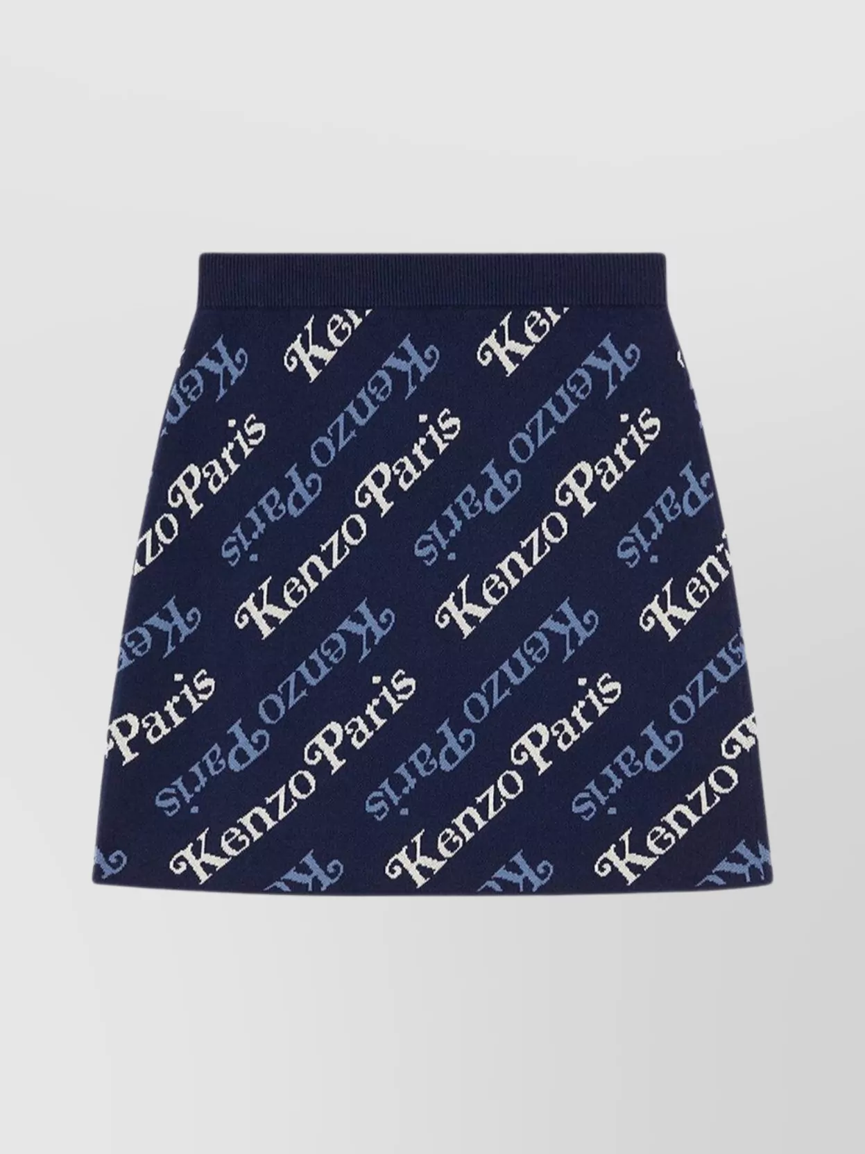 Shop Kenzo Verdy's Ribbed Waistband Mini Skirt In Blue