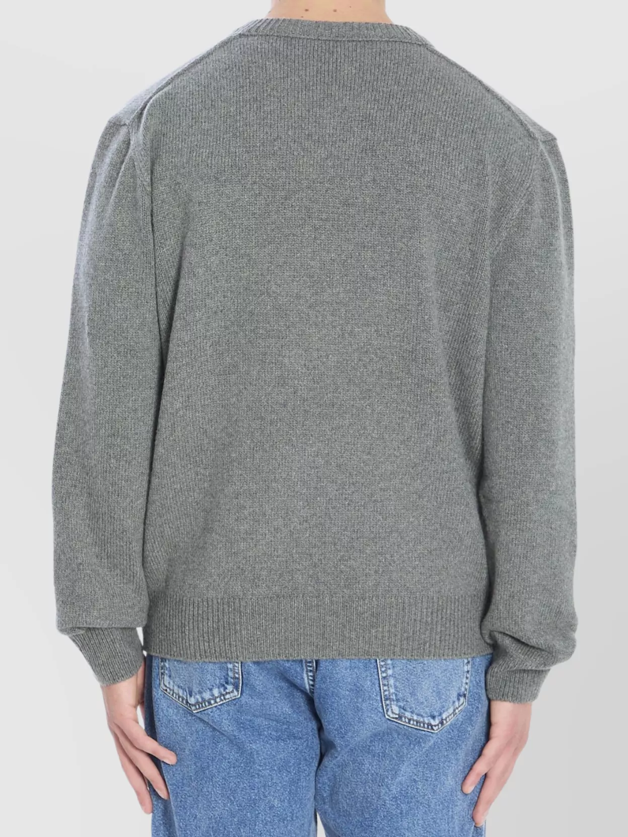 The Row Cashmere V-Neck Sweater Ribbed Trims