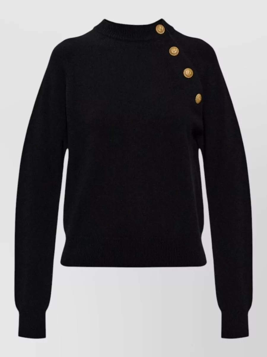 Balmain cashmere fine-knit mock-neck sweater
