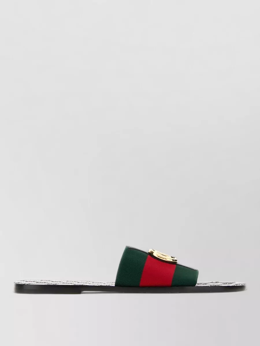 Gucci embroidered slides