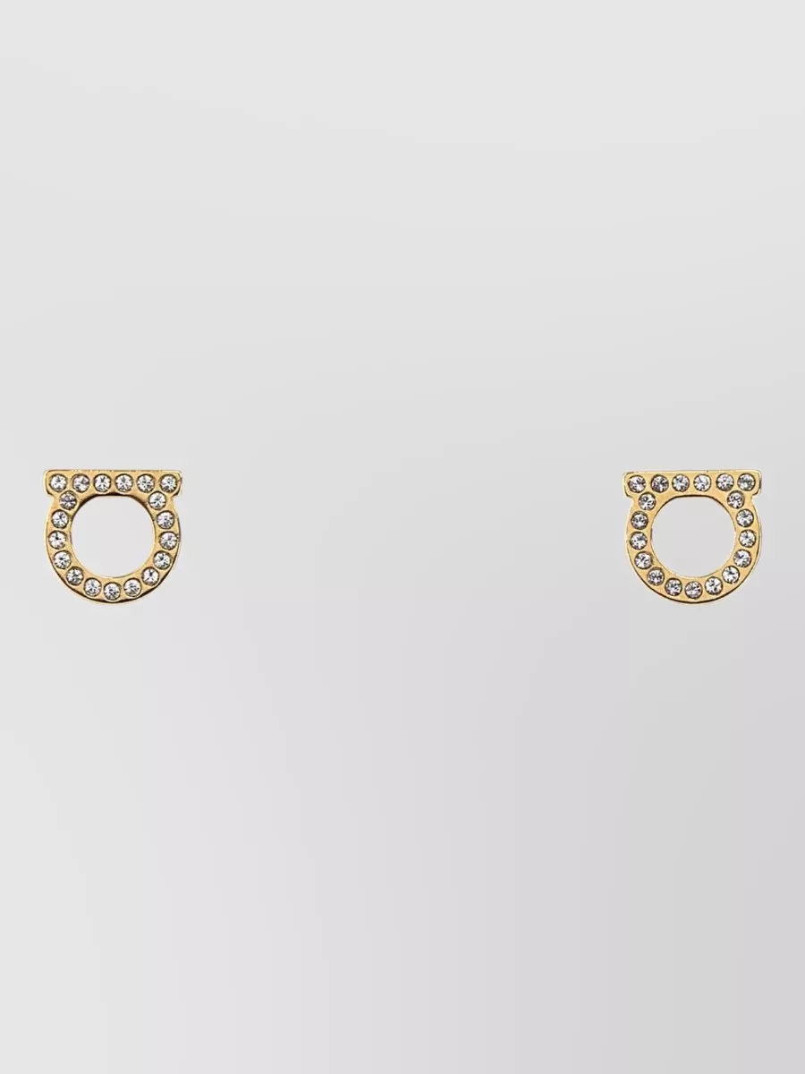 Ferragamo embellished metal gancini earrings