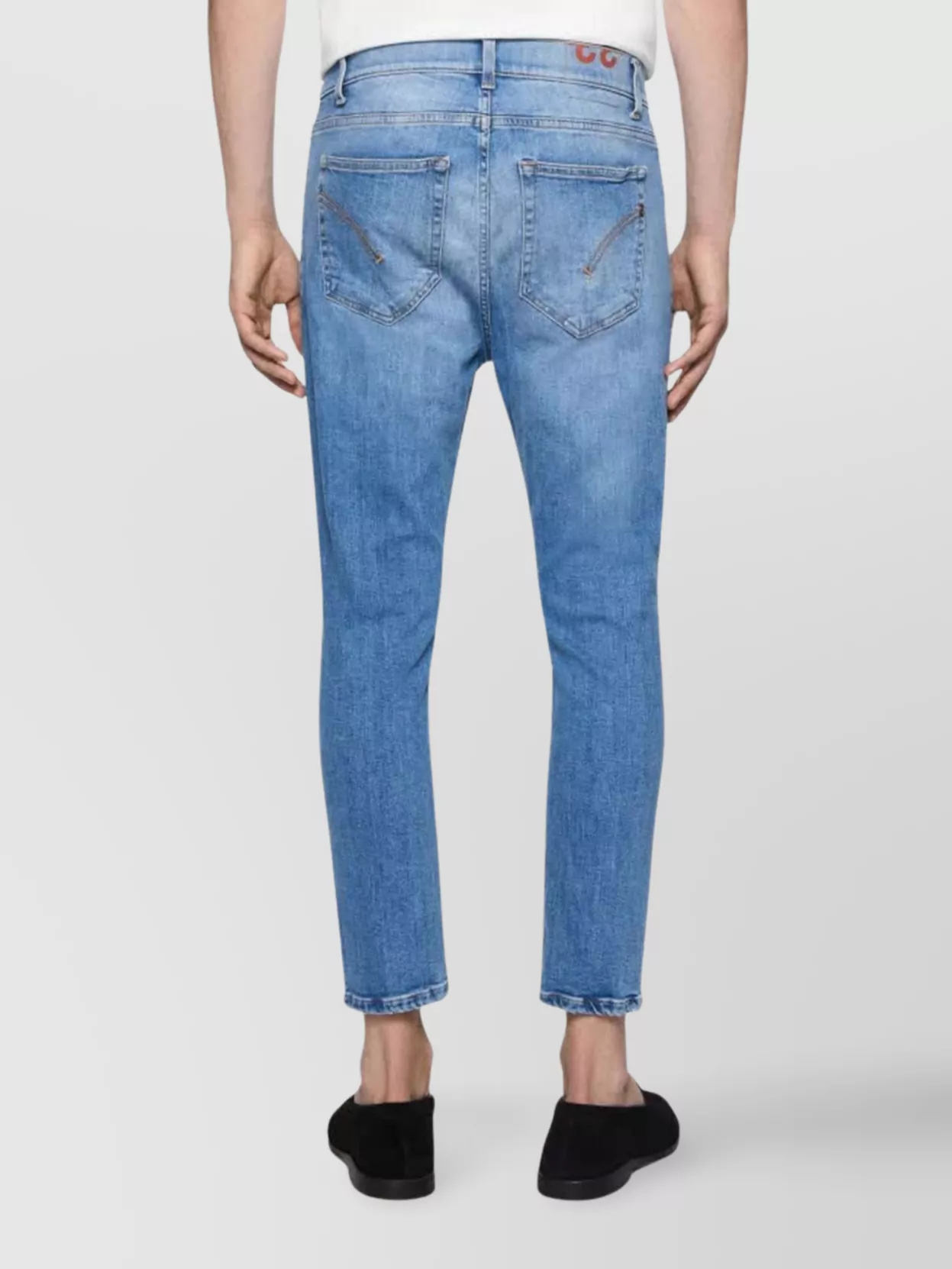 Dondup Alex Faded Belt Loops Trousers In Blue