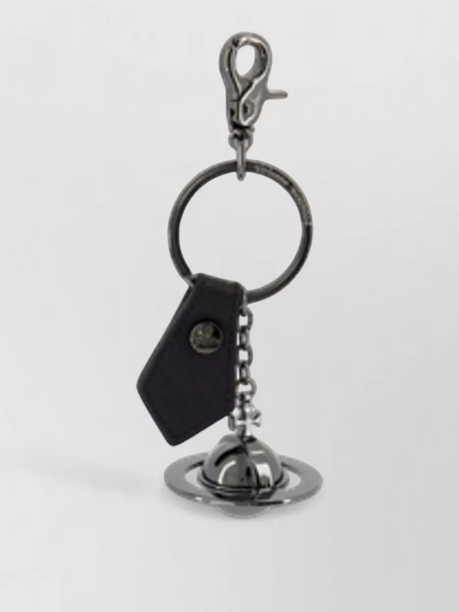 Vivienne Westwood Saffiano 3D Orb Metal Keychain