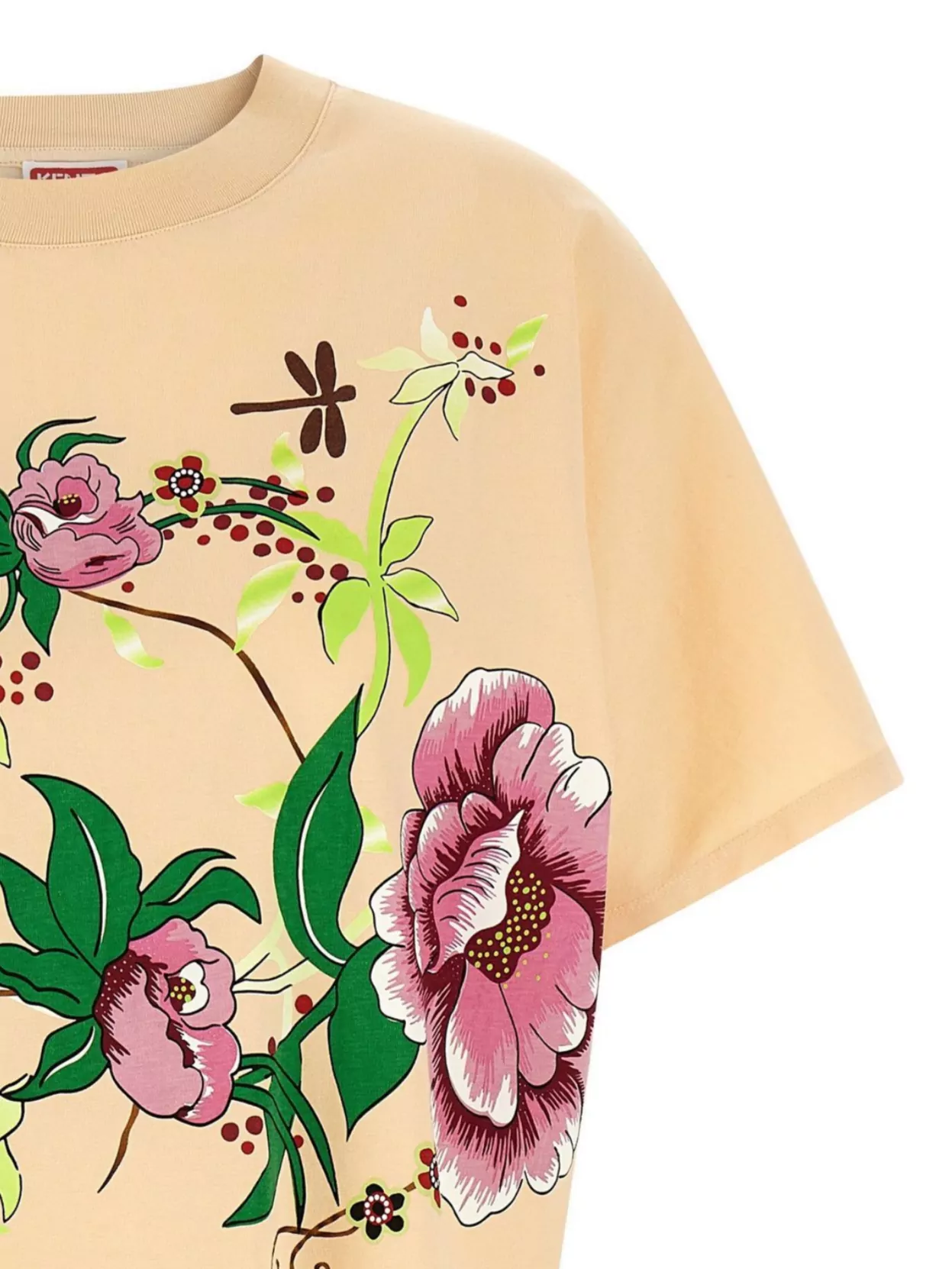 Kenzo 'Floral Graphic Kimono Sleeve Dress'