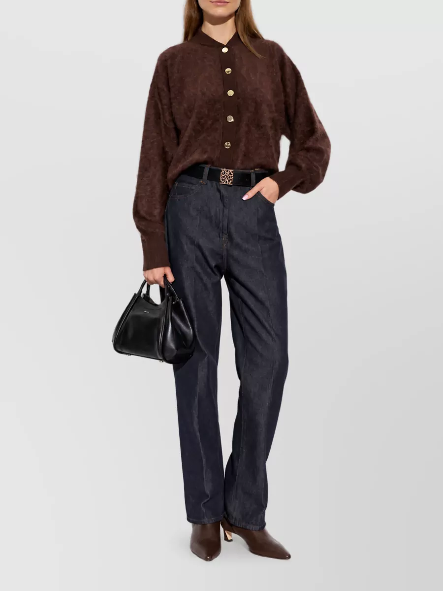 Sportmax Brushed Cashmere Round-Neck Cardigan
