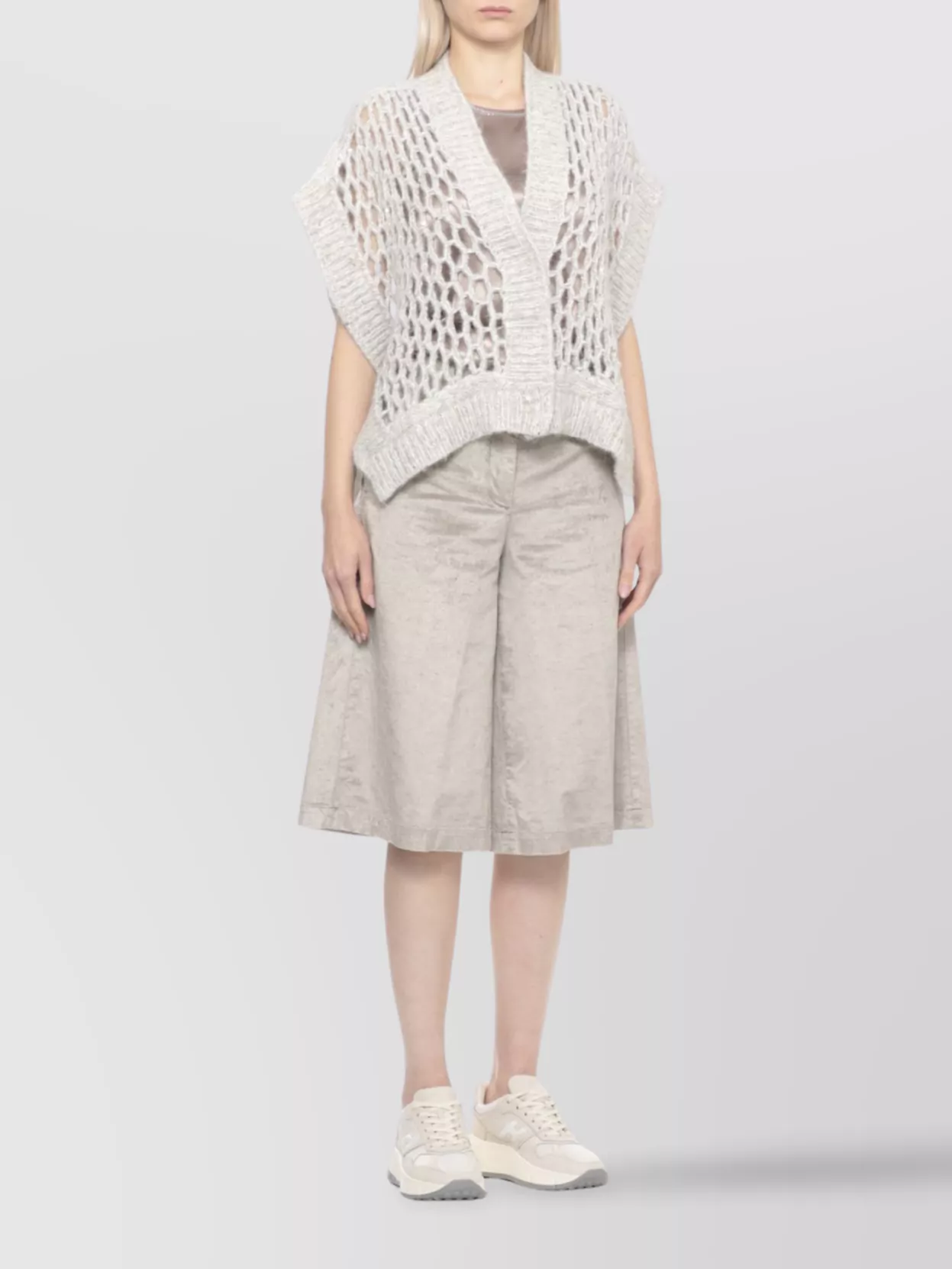 Peserico Sleeveless V-Neck Knitwear Sequins