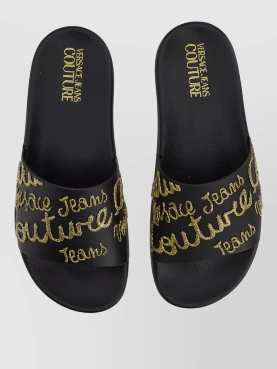Versace Jeans Couture Logo-Print Slides