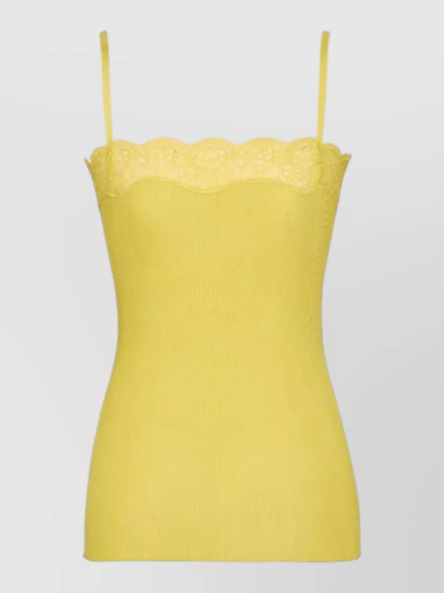 Saint Laurent Lace Trim Tank Top