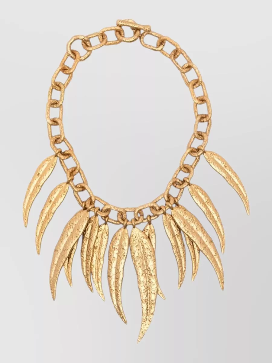 Zimmermann gold-tone textured chain charm necklace