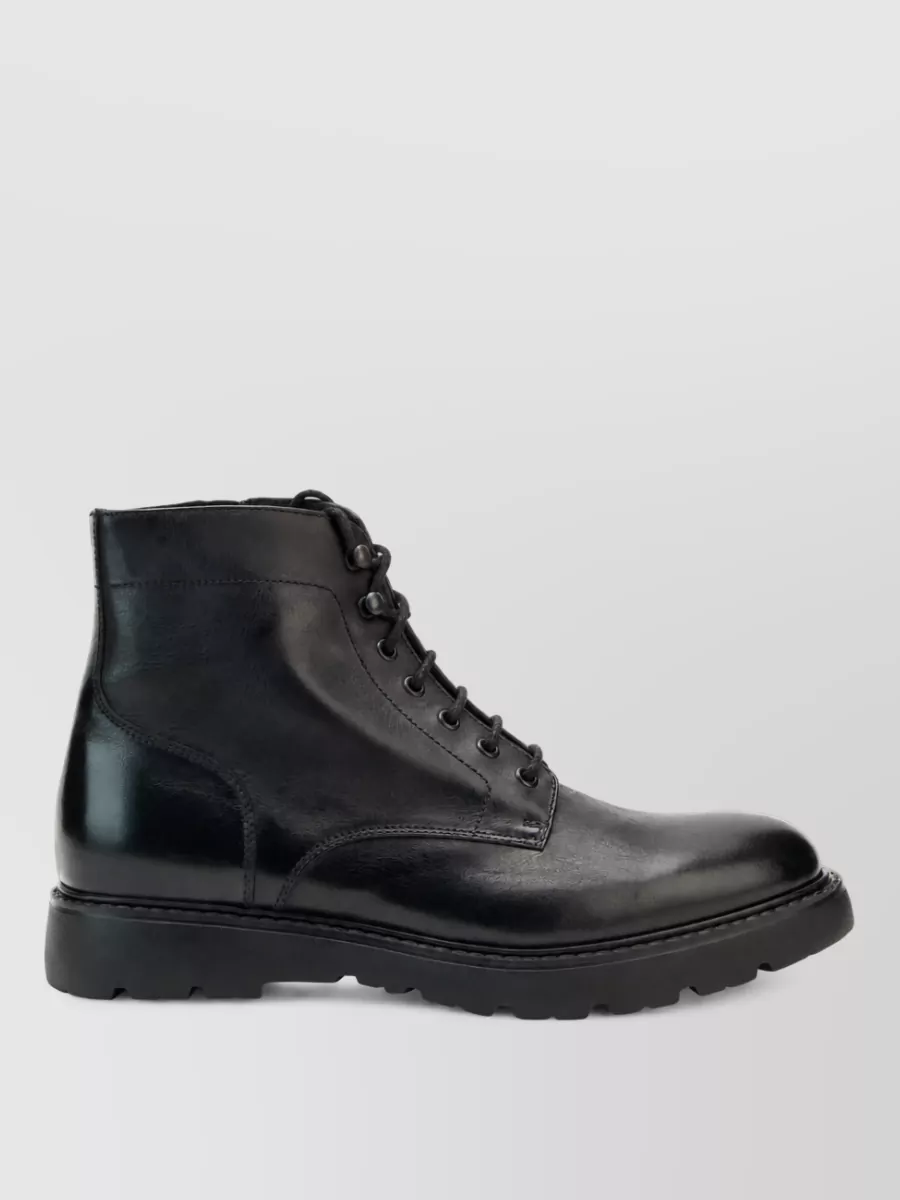 Doucal's Leather Lace-Up Ankle Boots