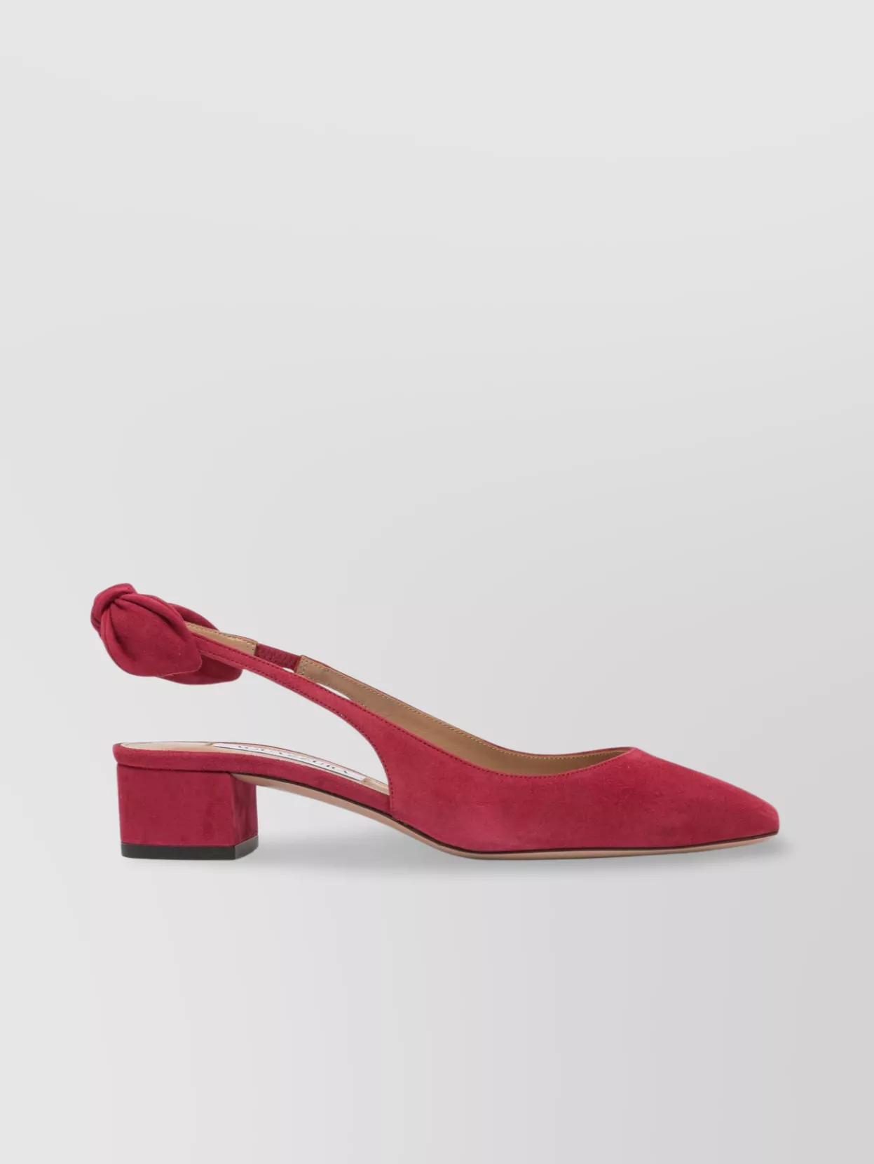 Aquazzura Bow Block Heel Square Toe Pumps