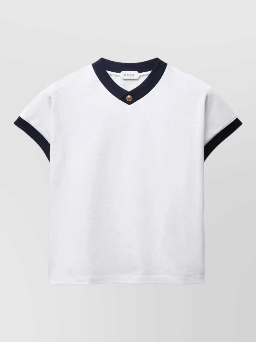 Versace cotton slim-fit v-neck short-sleeve t-shirt