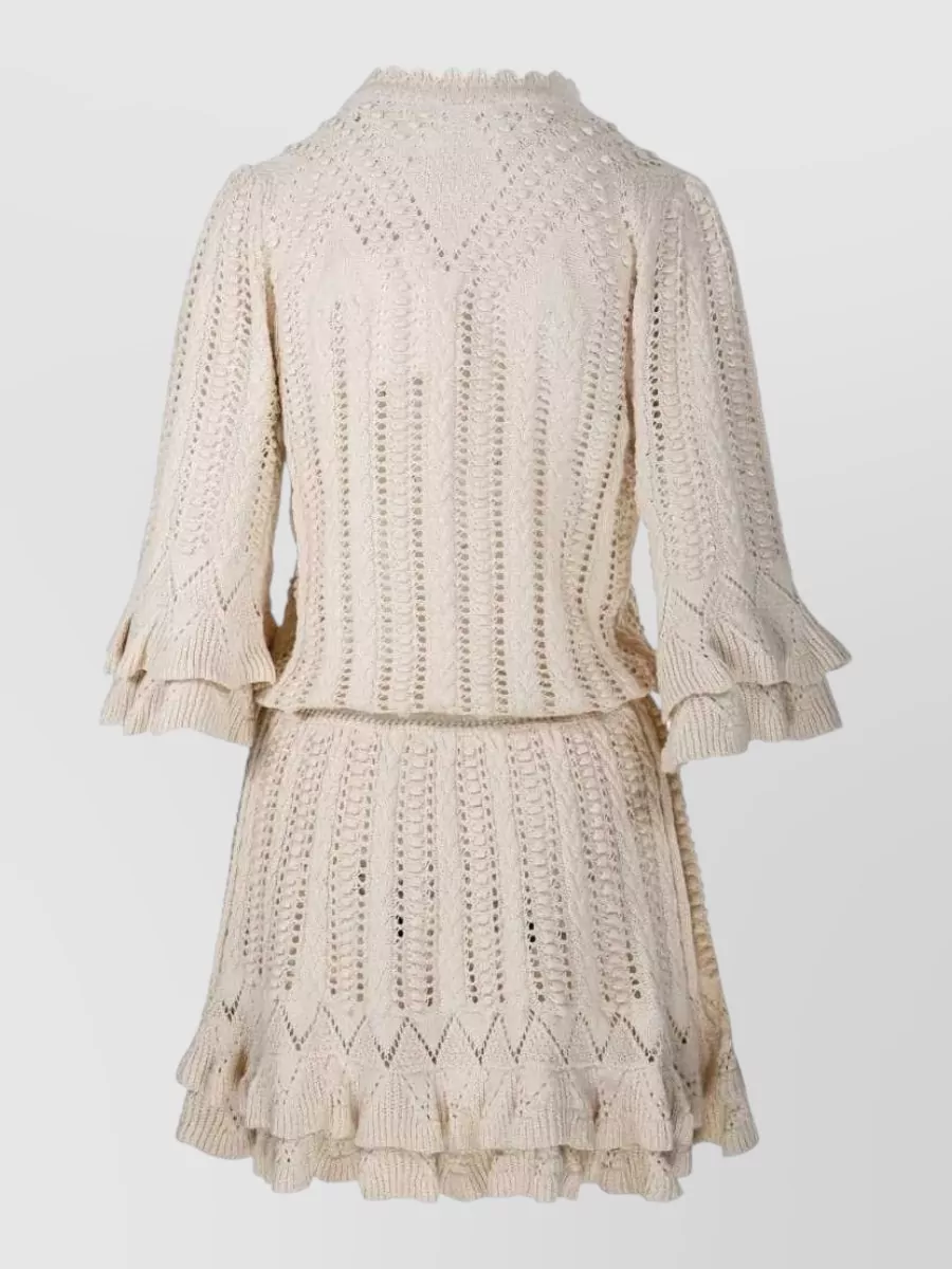 Isabel Marant Etoile Cotton Knitted Ruffled Mini Dress