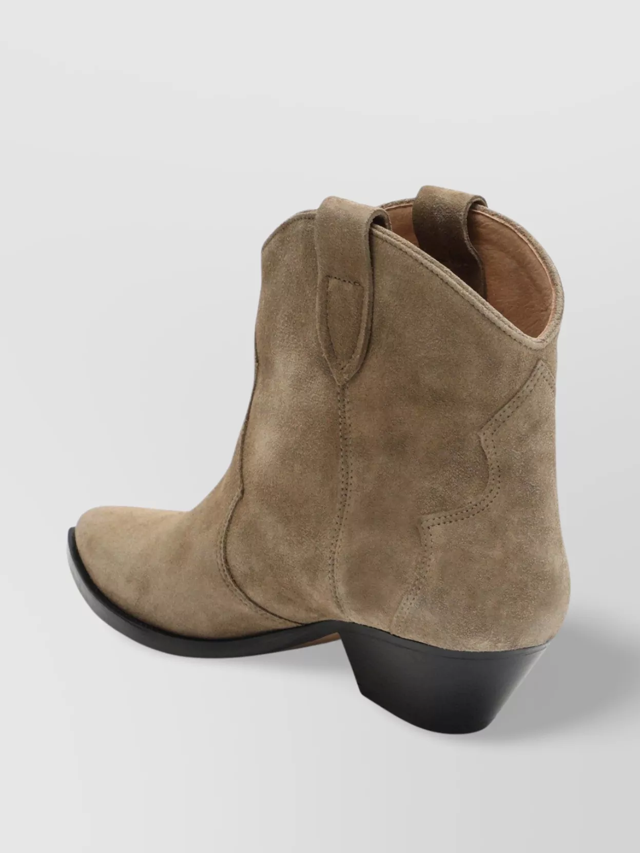 Isabel Marant Suede Cowboy Ankle Boots With Stacked Heel