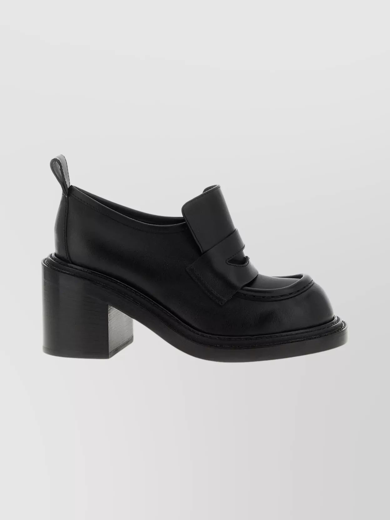 Moschino Block Heel Loafers Pull Tab