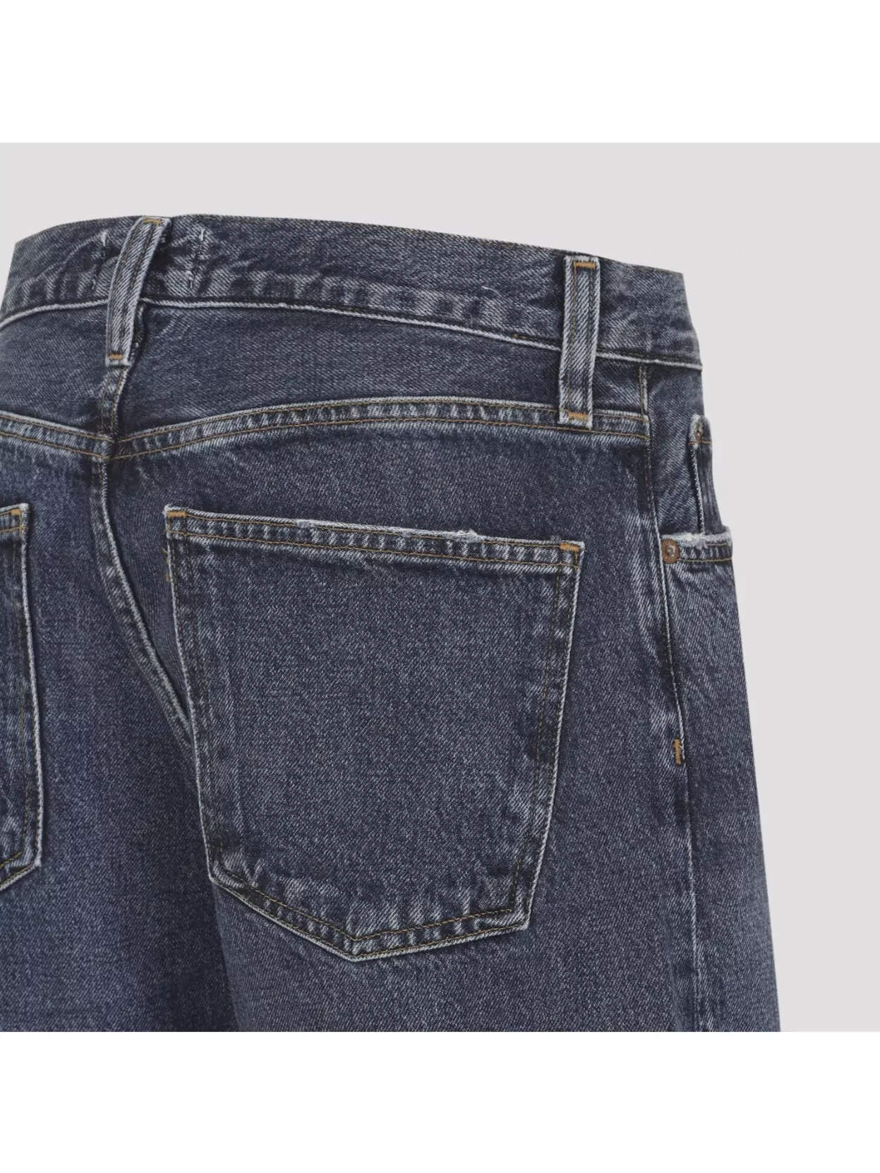 Agolde Cotton Flared Leg Denim Trousers In Blue