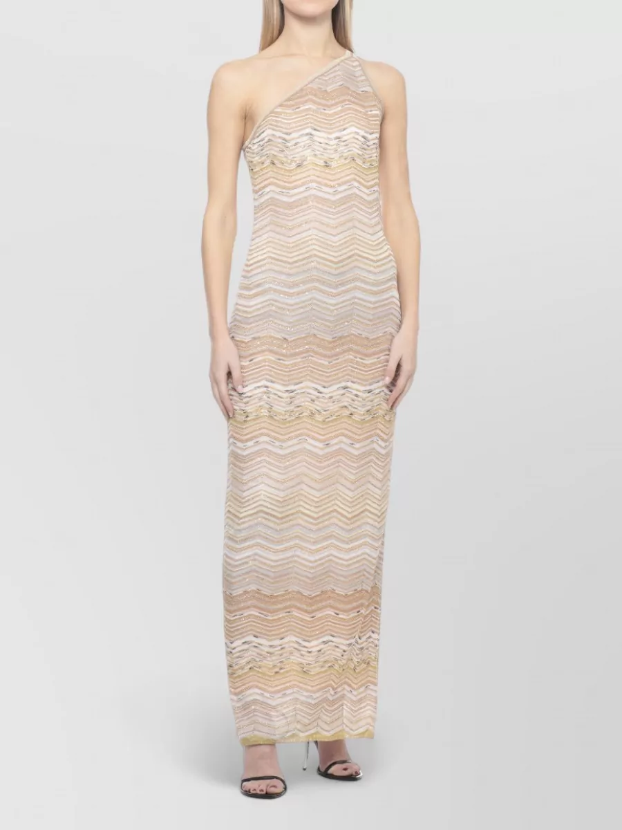 Missoni Embroidered One-Shoulder Sleeveless Maxi Dress