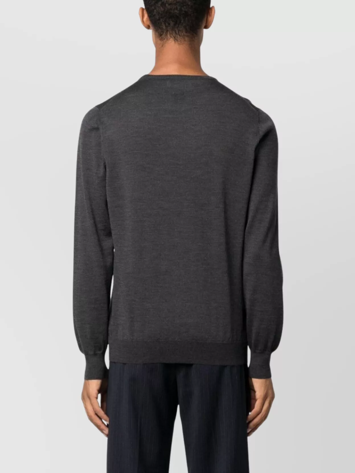 Lardini Men's Crew Neck Sweater With Mottled Yarn