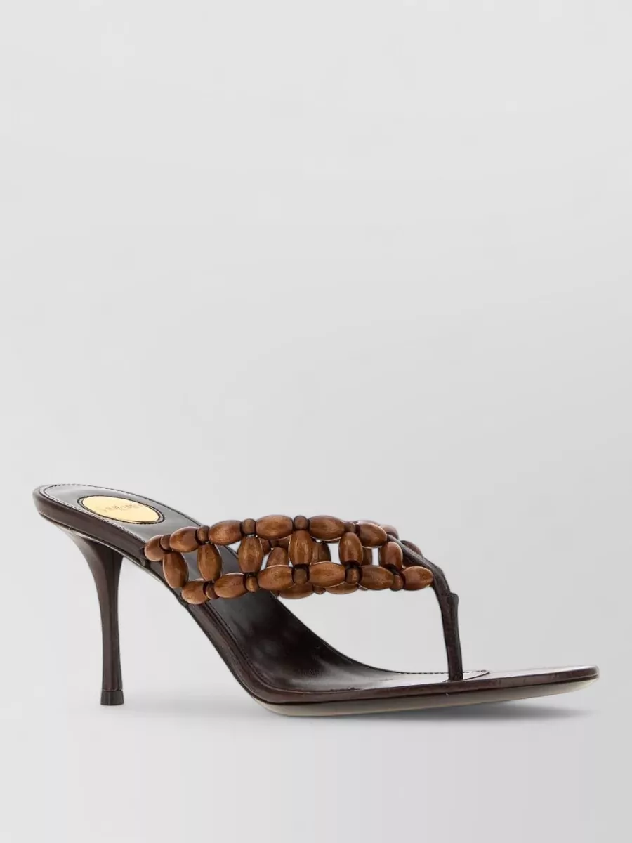 Saint Laurent Leather Zina Thong Mules