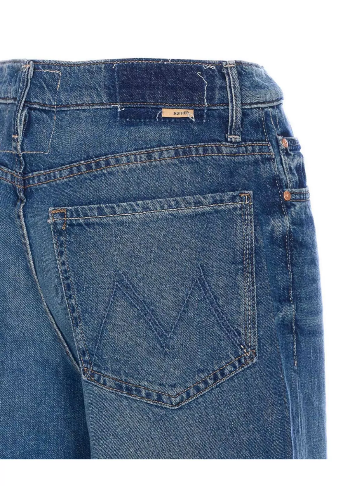 Mother Wide-leg Faded Five-pocket Belt Contrast