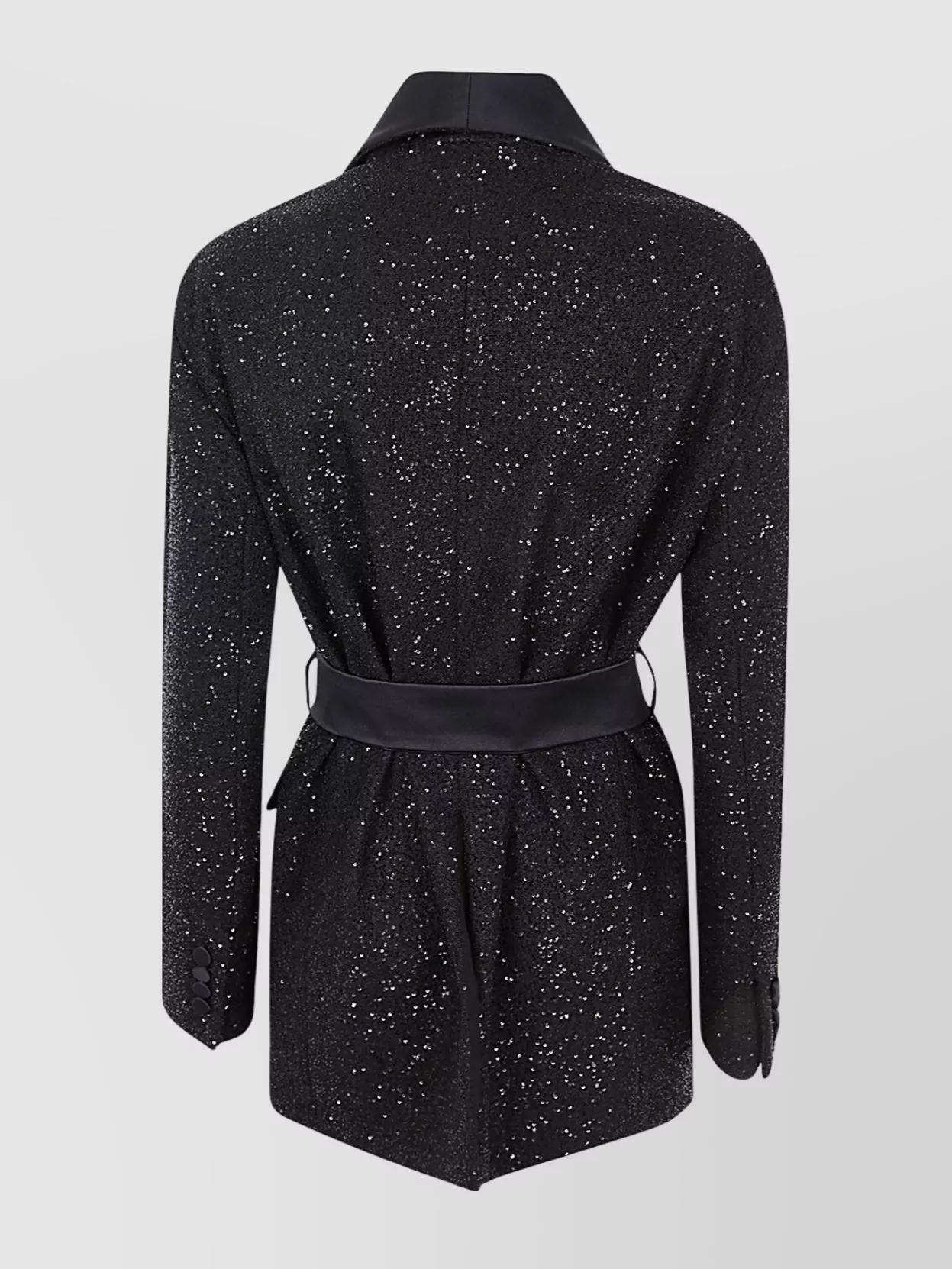 Max Mara Pau Viscose Blend Blazer With All-over Sequins In Black
