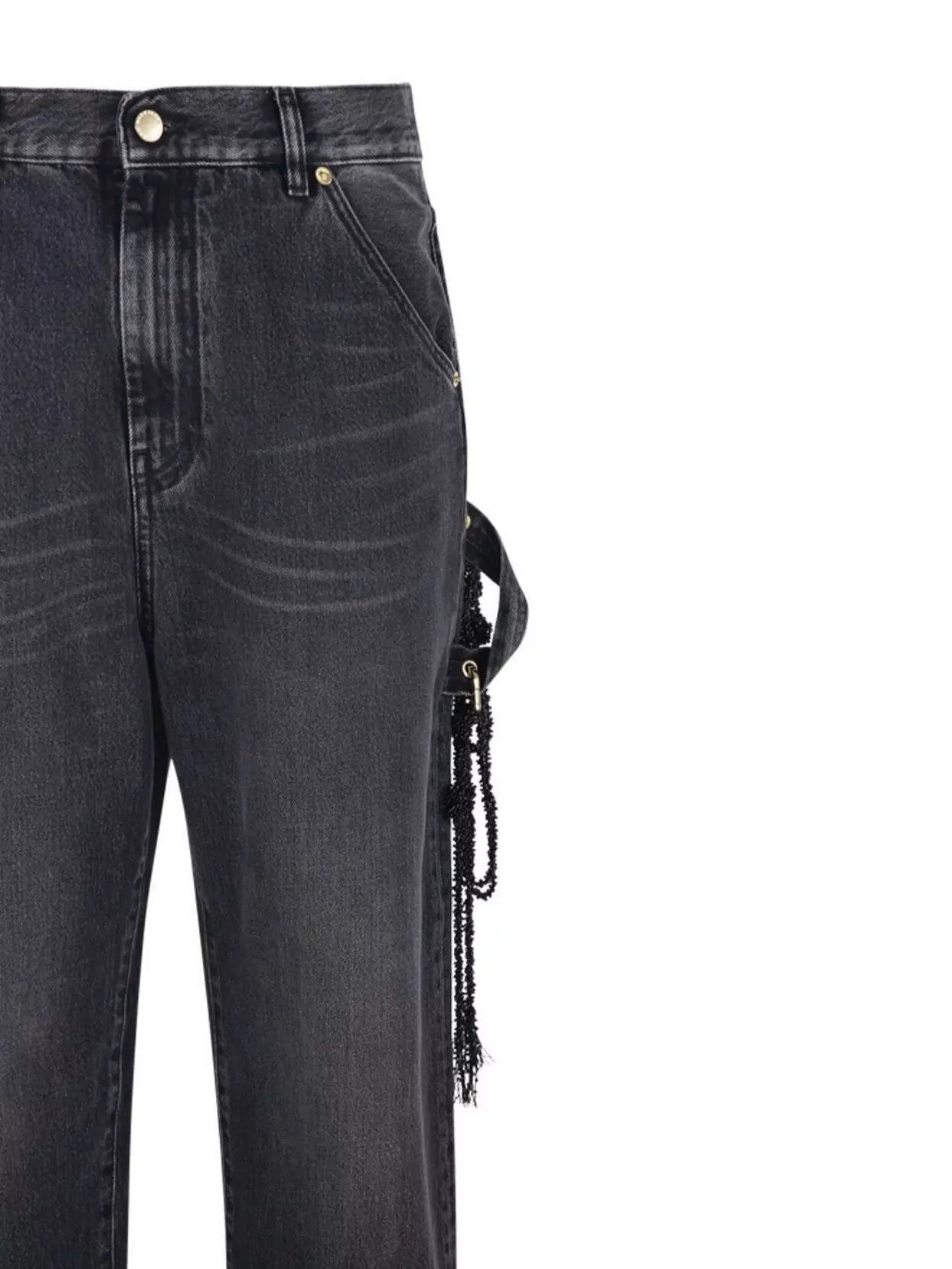 Darkpark Black Lisa Loose Fit Carpenter Jeans In Black