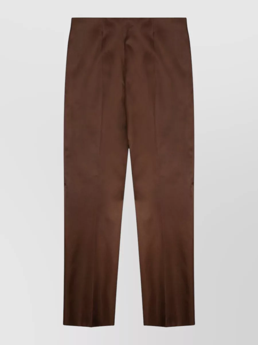 Alberta Ferretti Silk Straight-Leg Suit Trousers