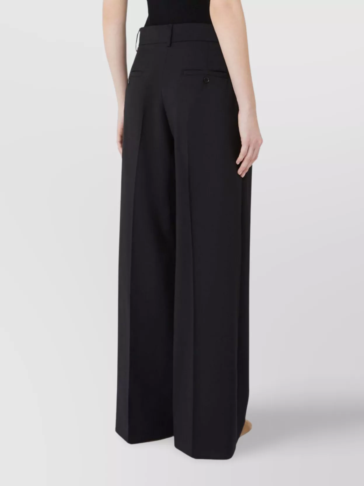 Weekend Max Mara Wool Stretch Palazzo Trousers