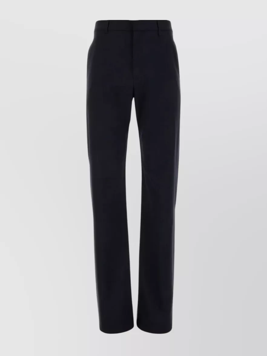 Shop Givenchy Streamlined Wool Blend Trousers In Blue