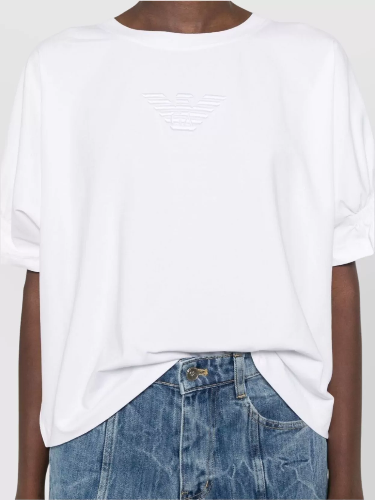 Emporio Armani Logo Cotton Drop Shoulder Shirt