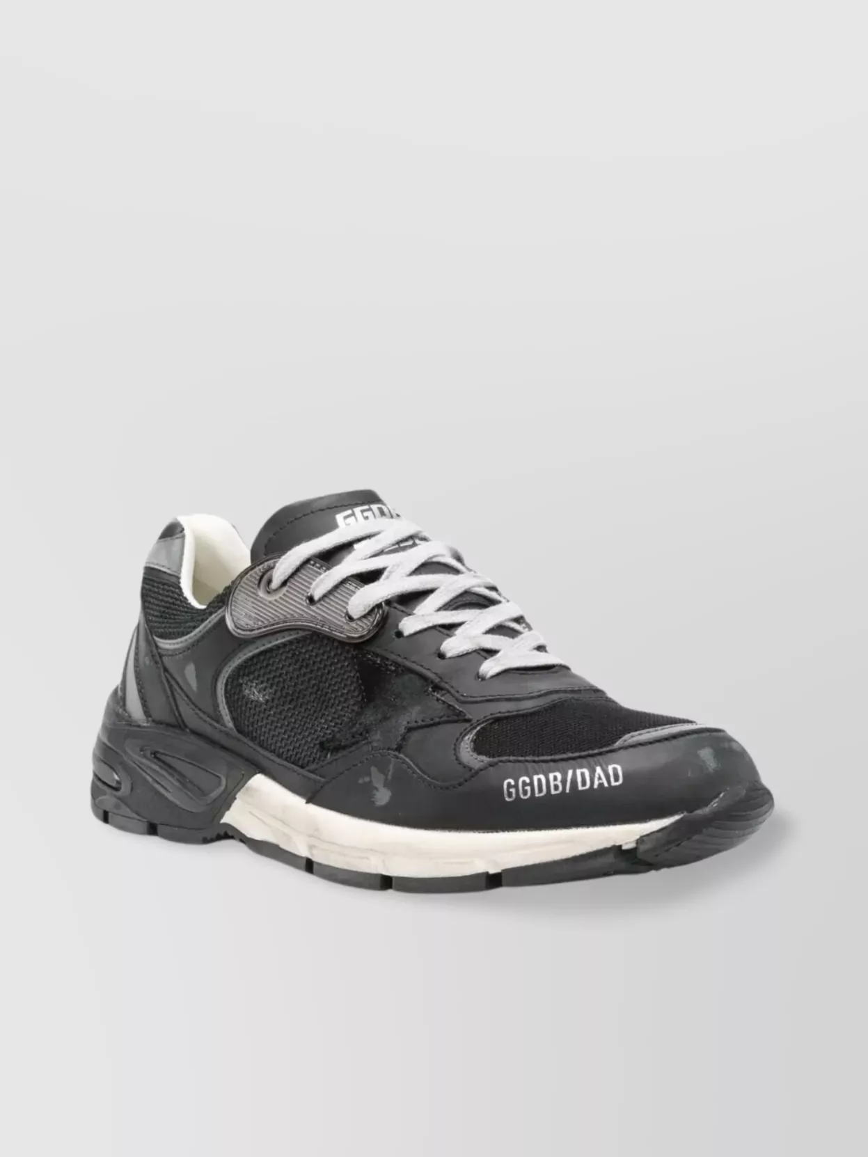 Golden Goose Black Leather And Mesh Running Dad Sneakers In Black