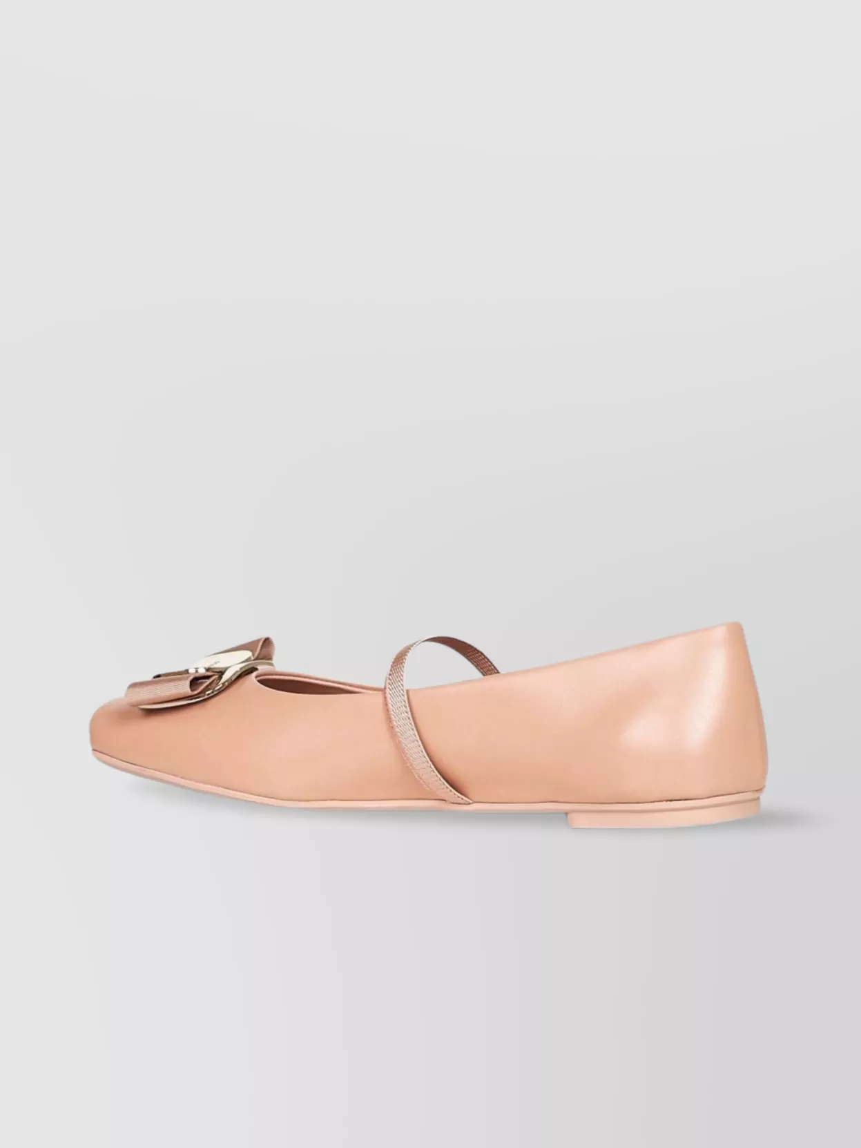 Ferragamo Buckle Mary Jane Round Toe Flats