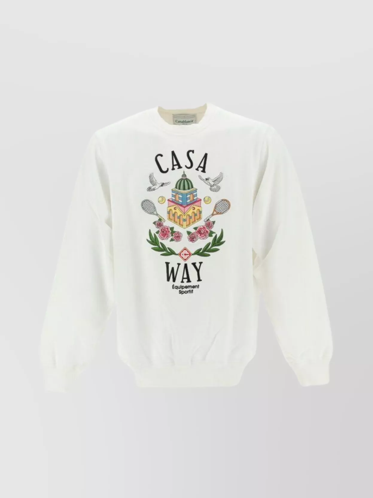Shop Casablanca Crew Neck Graphic Print Sweater