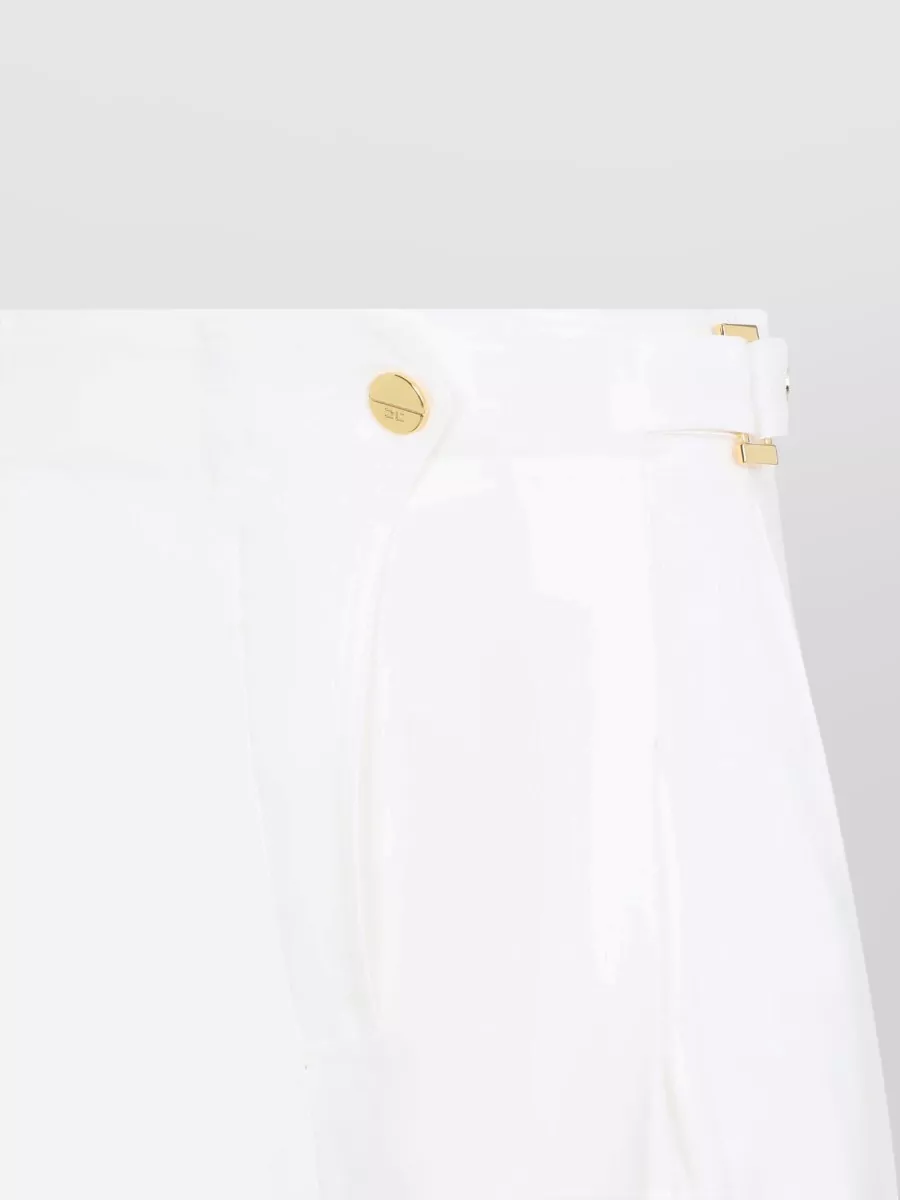 Elisabetta Franchi Linen High-Rise Wide-Leg Trousers