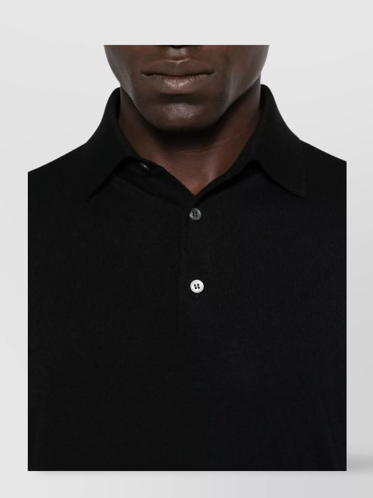 Lardini Men's Wool Long Sleeve Polo Shirt