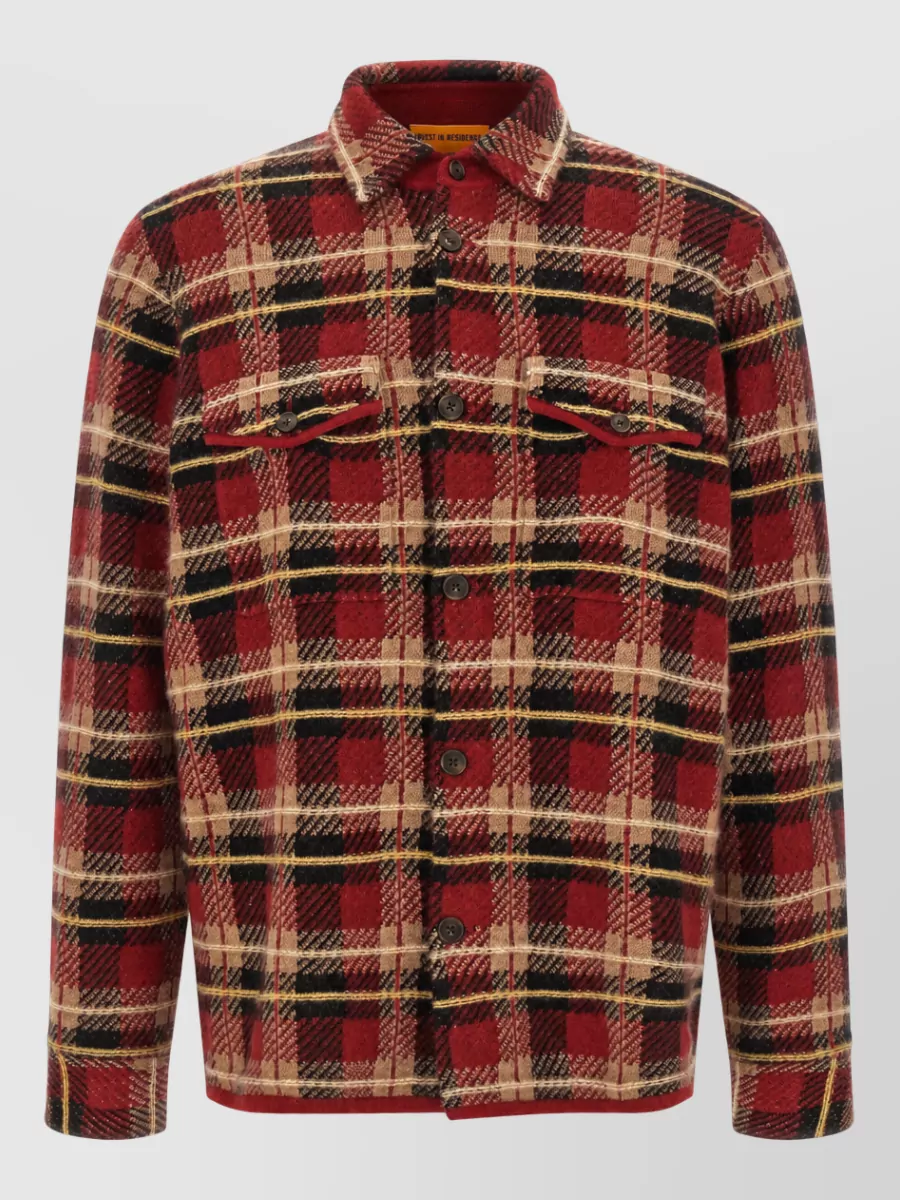 Guest In Residence Cashmere oversized checked shirt jacket