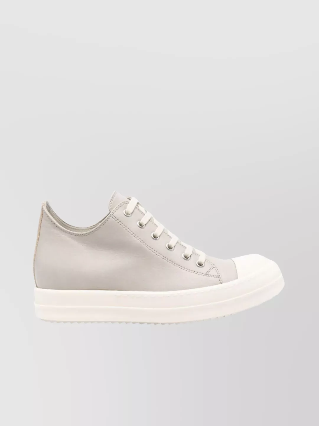 Shop Rick Owens Laced Round-toe Flats With Reinforced Cap In White