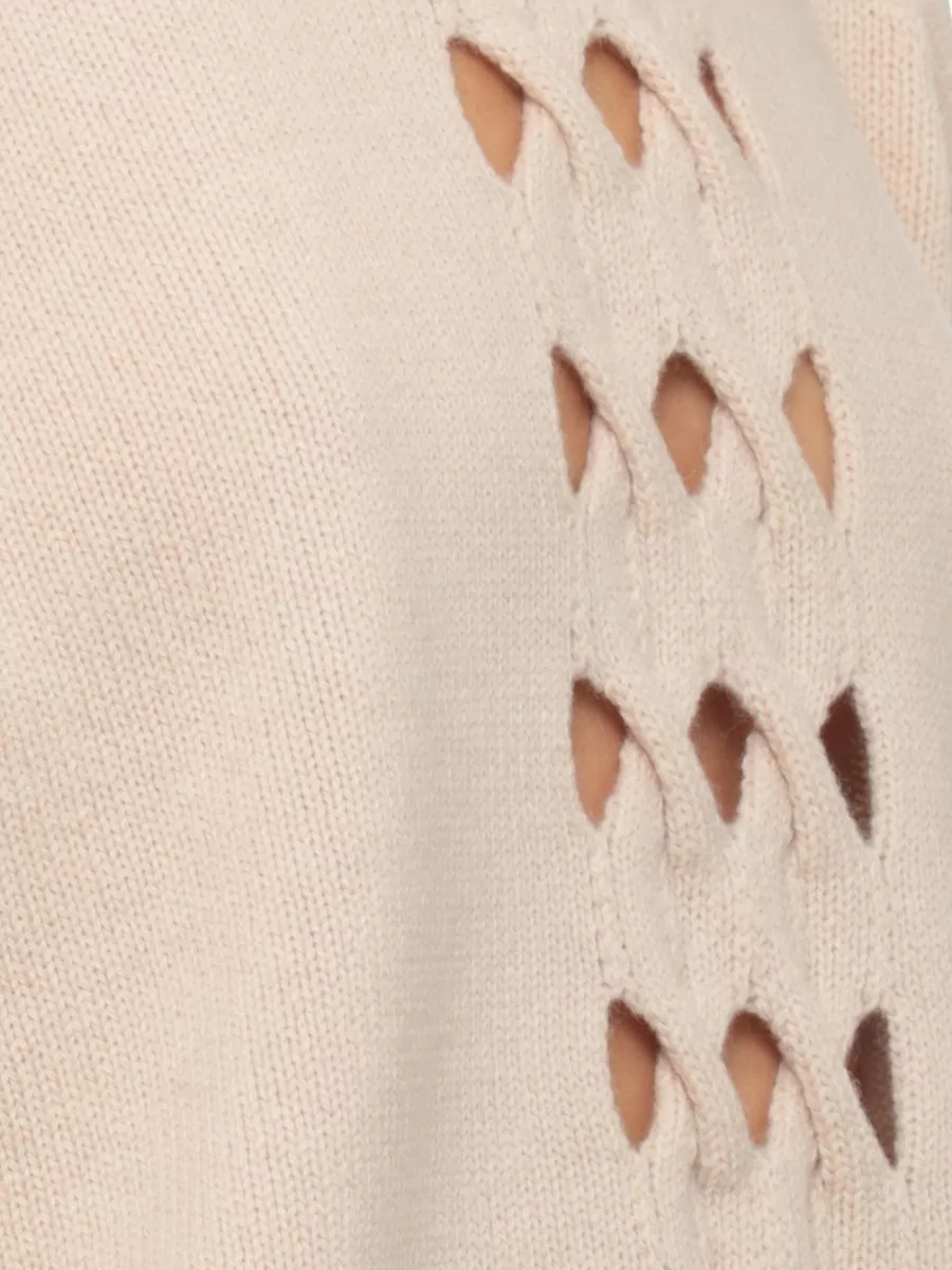 D.exterior Wool Cashmere High Neck Long Sleeve Cutout Sweater