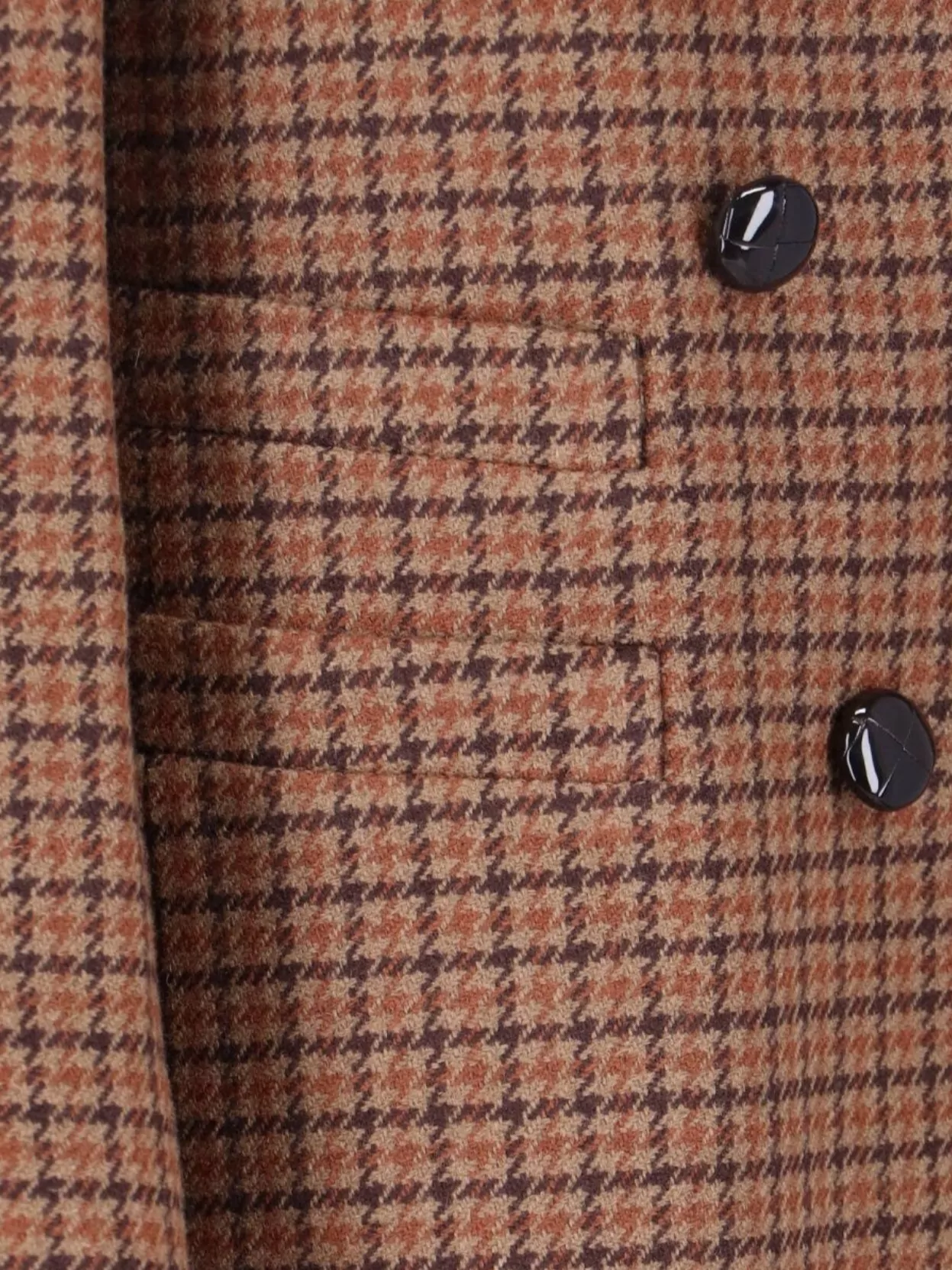Chloé Houndstooth Double-Breasted Blazer Notched Lapels