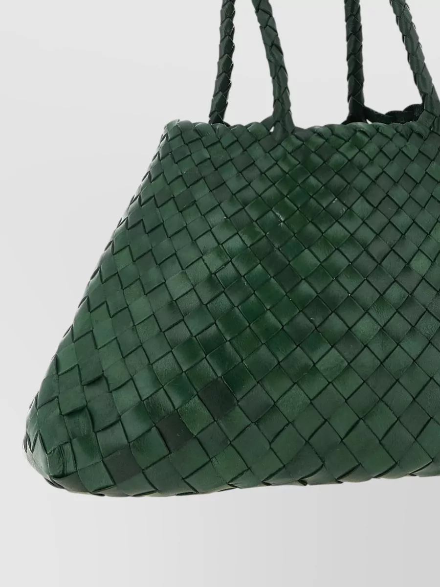 Dragon Diffusion Santa Croce Small Leather Woven Tote Bag