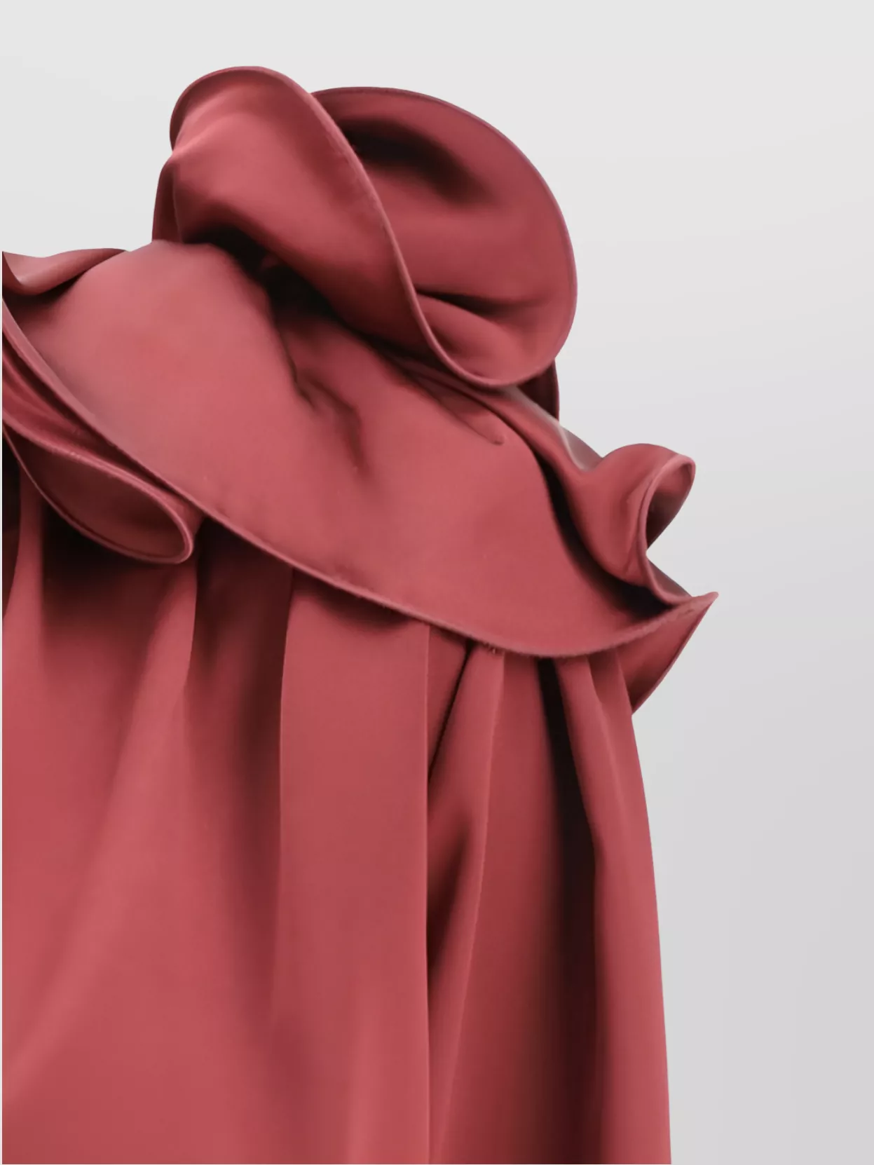 Magda Butrym Draped One-Shoulder Silk Blouse With Rose Detail